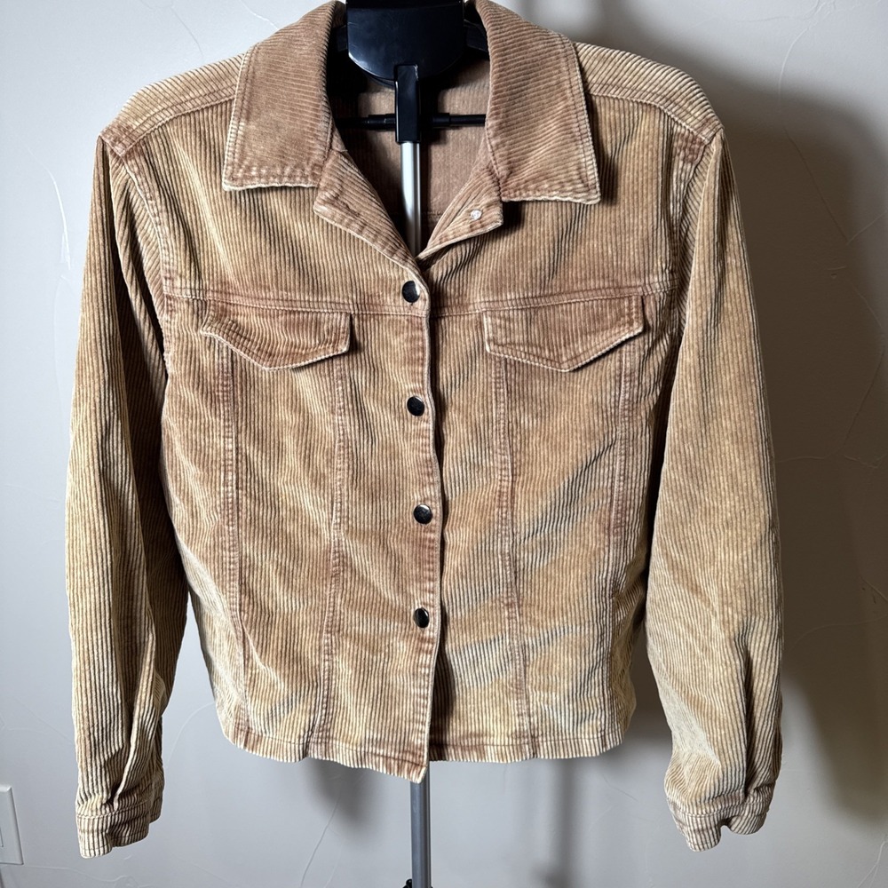 True Craft Womens L Corduroy Button Down Shirt Jacket Shacket Long Sleeve